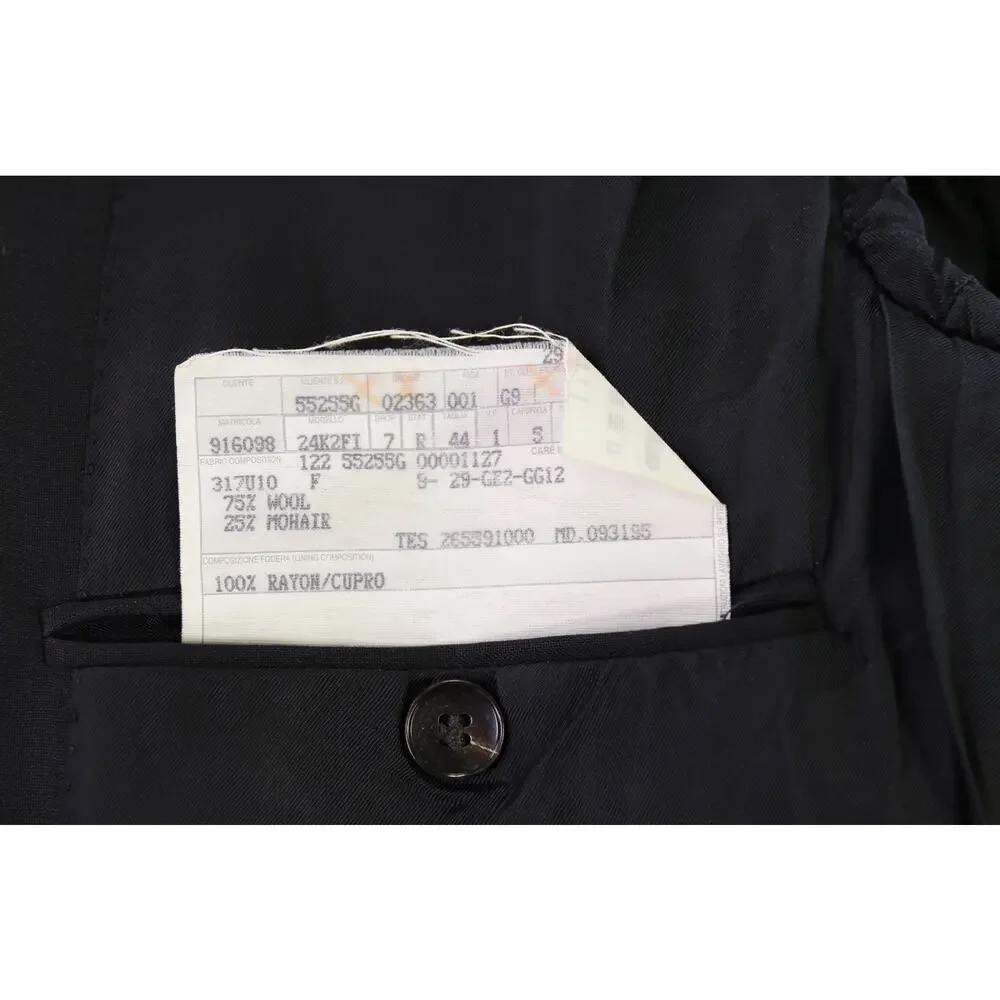 Gucci Tom Ford Era Solid Black 2-Btn Wool Mohair Suit Eu 44 US 34R